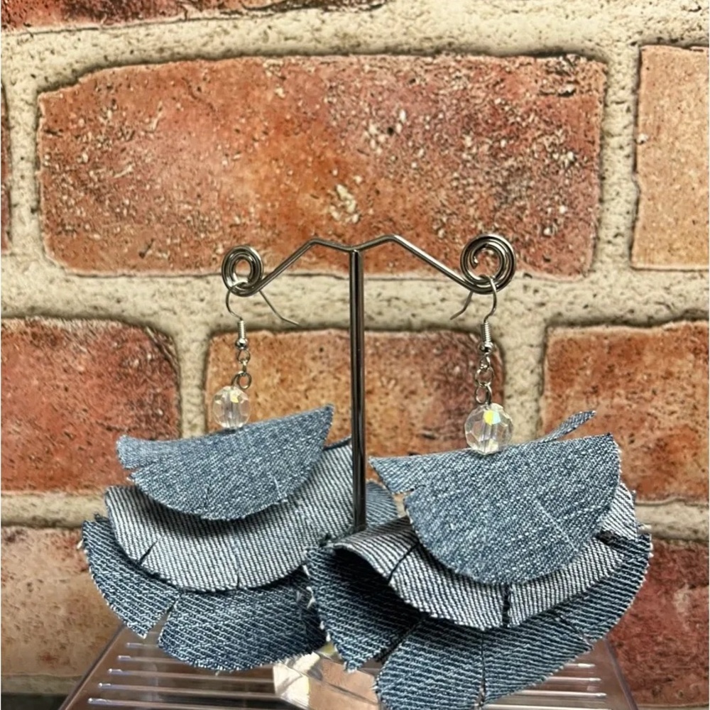 Denim Statement Earrings